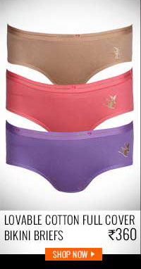 Lovable Cotton Full Cover Bikini Brief (Pack of 3).