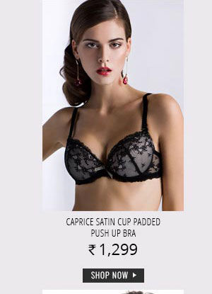 Caprice Satin Cup Padded Push Up Bra.