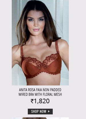 Anita Rosa Faia Non Padded Wired Bra With Floral Mesh.