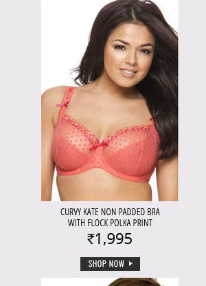 Curvy Kate Non Padded Bra With Flock Polka Print.