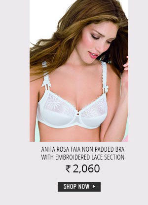 Anita Rosa Faia Non Padded Bra With Embroidered Lace Section.