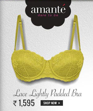 Amante Pure Lace Lightly Padded Bra With Silicon Re-inforcement.