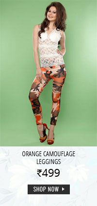 Coucou Orange Camouflage Leggings.