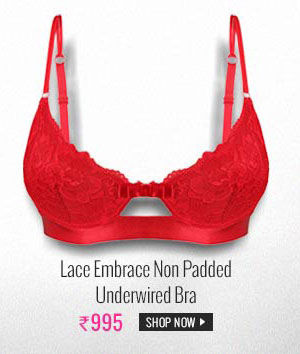 Penny Lace Embrace Non Padded Underwired Bra - Red.