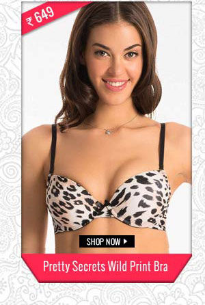 Pretty Secrets Wild Print Level 2 Push Up Underwired Bra.