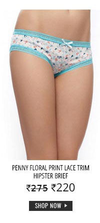 Penny Floral Print Lace Trim Hipster Brief.