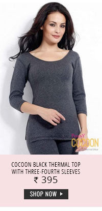 Penny Cocoon Black Thermal Top With Three-Fourth Sleeves.