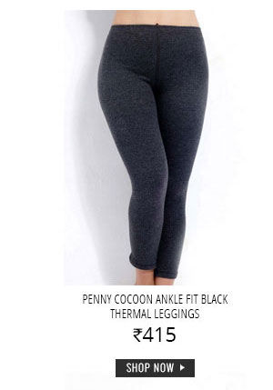 Penny Cocoon Ankle Fit Black Thermal Leggings.