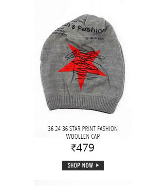 36 24 36 Star Print Fashion Woollen Cap.