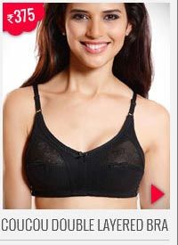 Coucou Double Layered High Coverage Bra With Lace Top Cup