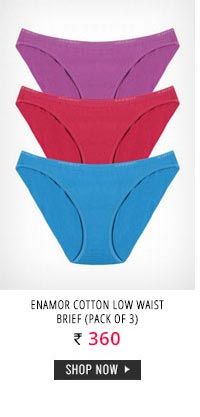 Enamor Cotton Low waist Brief (Pack of 3).