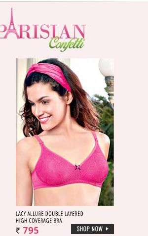 Enamor Lacy Allure Double Layered Wirefree High Coverage Bra