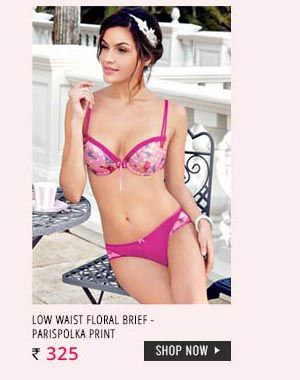 Enamor Low Waist Floral Brief - ParisPolka Print