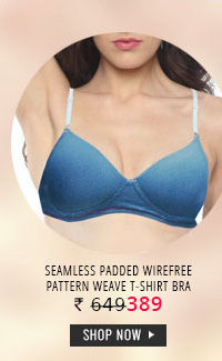 Lovable Seamless Padded Wirefree Pattern Weave T-Shirt Bra