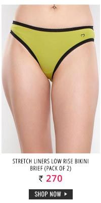 Lovable Stretch Liners Low Rise Bikini Brief (Pack of 2)
