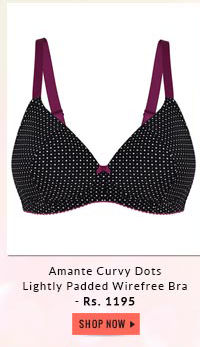 Amante Curvy Dots Lightly Padded Wirefree Bra.