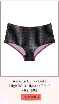 Amante Curvy Dots High Wait Hipster Brief