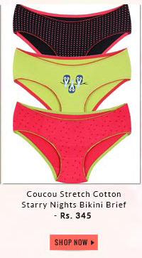 Coucou Stretch Cotton Starry Nights Bikini Brief (Pack of 3)