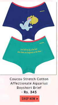 Coucou Stretch Cotton Affectionate Aquarius Boyshort Brief (Pack of 2).