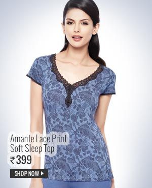 Amante Lace Print Soft Sleep Top