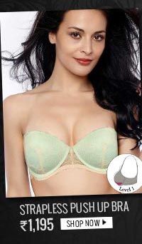 Penny Lace Embrace Level 1 Push Up Wired Strapless Bra - Green.