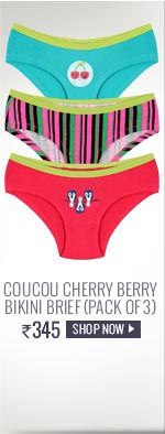 Coucou Stretch Cotton Cherry Berry Bikini Brief (Pack of 3)