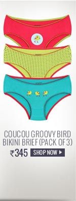 Coucou Stretch Cotton Groovy Bird Bikini Brief (Pack of 3)