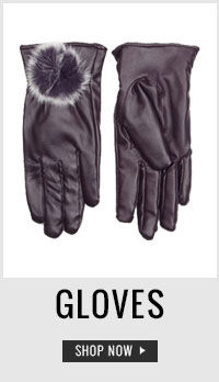 36 24 36 Lined Leather Gloves With Fur Ball At Wrist