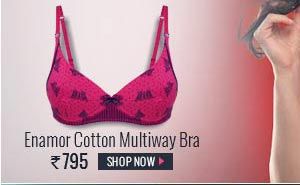 Enamor Cotton Rich Padded Non Wired Racerback Multiway Bra.