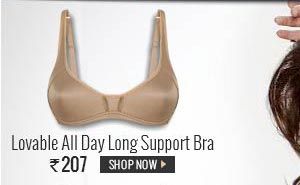 Lovable All Day Long Support Non Wired Bra - Black.