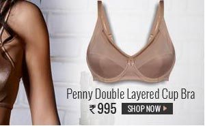 Penny Plus Quattro Support 3 Section Double Layered Cup Full Coverage Bra with Side Shaper Panel.