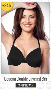 Coucou Essential Double Layered High Coverage Non Padded Wired Black Bra