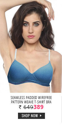 Lovable Seamless Padded Wirefree Pattern Weave T-Shirt Bra