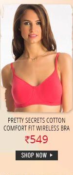 Pretty Secrets Cotton Comfort Fit Non Padded Wireless Bra