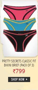 Pretty Secrets Classic Fit Cotton Bikini Brief (Pack of 3)