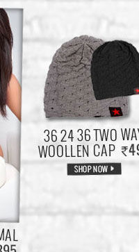 36 24 36 Two Way Thick Woollen Cap