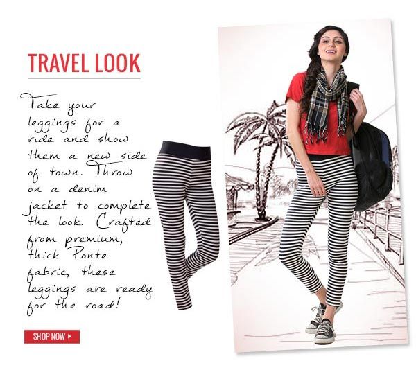 Penny Thick Ponte Wide Waistband Travel Ready Leggings Black Thin Zebra Stripes.