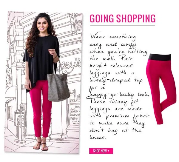 Penny Thick Ponte Wide Waistband Travel Ready Leggings - Candy Fuchsia.