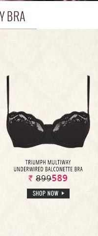 Triumph Multiway Underwired Non Padded Balconette Bra - Black