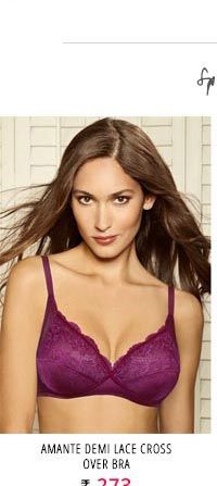 Amante Demi Lace Cross Over Bra