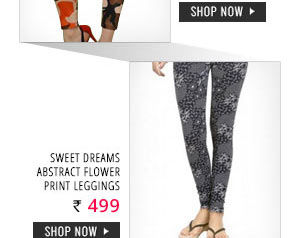 Sweet Dreams Abstract Flower Print Cotton Ankle Length Leggings