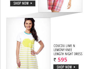 Coucou Lime N Lemony Knee Length Night Dress.