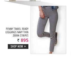 Penny Thick Ponte Wide Waistband Travel Ready Leggings Navy Thin Zebra Stripes.