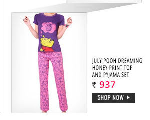 July Pooh Dreaming Honey Print Top And Pyjama Set.