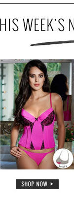 Penny Lace Embrace Bustier With G-String - Lipstick Pink.