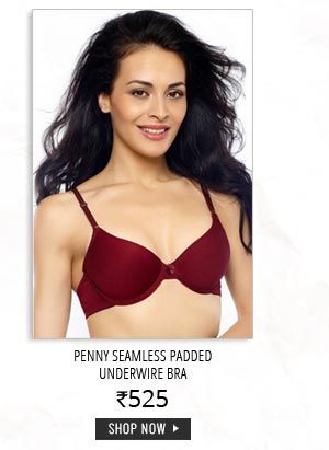 Penny Seamless Padded Underwire Maroon Bra.