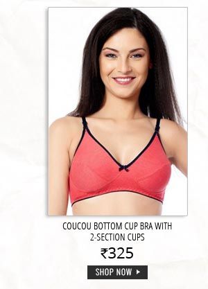 Coucou Double Layered Bottom Cup Bra With 2-Section Cups.