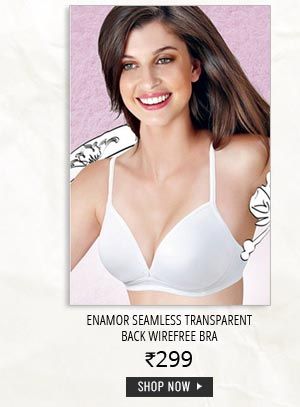 Enamor Seamless Transparent Back Wirefree Bra.