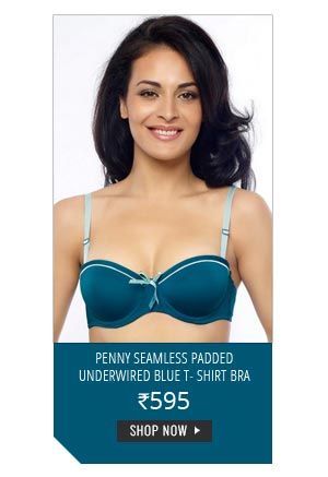 Penny Seamless Padded Underwired Blue T- Shirt Bra.