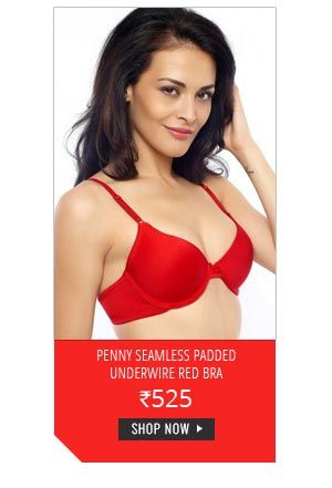 Penny Seamless Padded Underwire Red Bra.